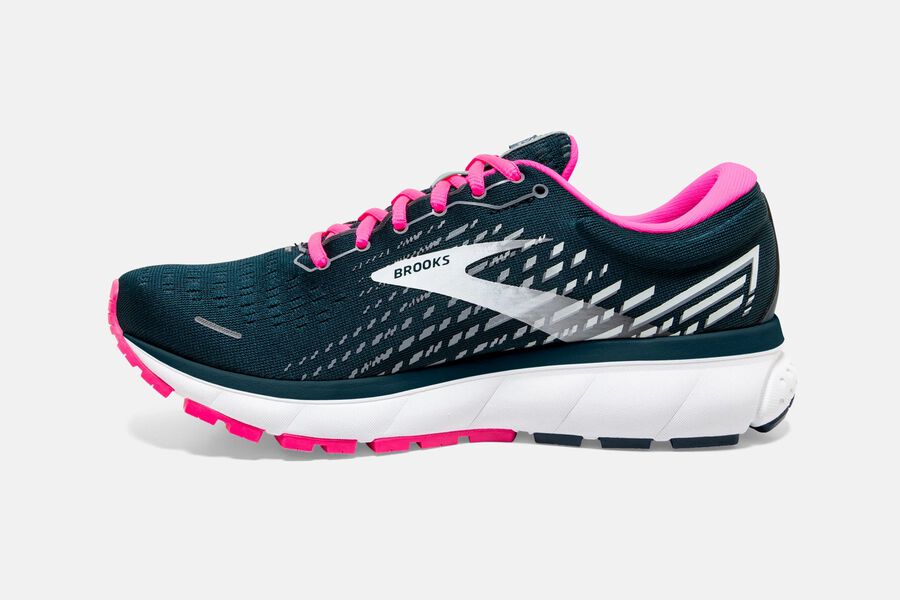 Brooks Ghost 13 Road Running Shoes - Womens - Navy/Pink - OP2390574